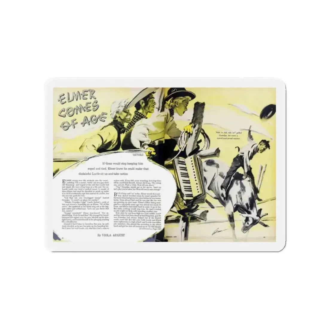 Elmer Comes of Age, Woman's Day, February 1950 (Magazine Illustration) Refrigerator Magnet - The Sticker Space