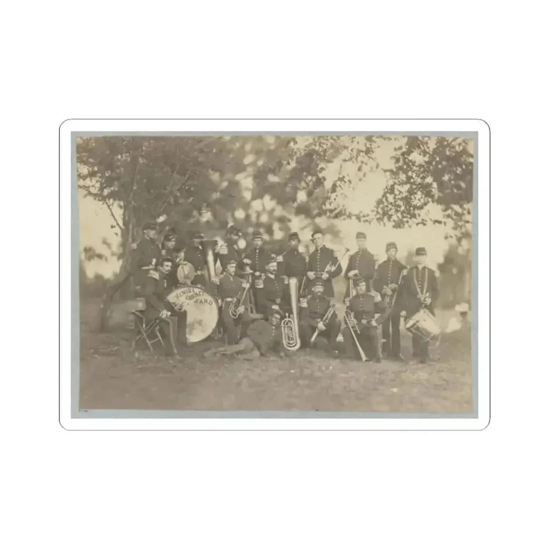 Elmira Cornet Band,  Thirty-Third Regiment, of the New York State Volunteers, July 1861 (U.S. Civil War) STICKER Vinyl Kiss-Cut Decal 2 Inch White - The Sticker Space