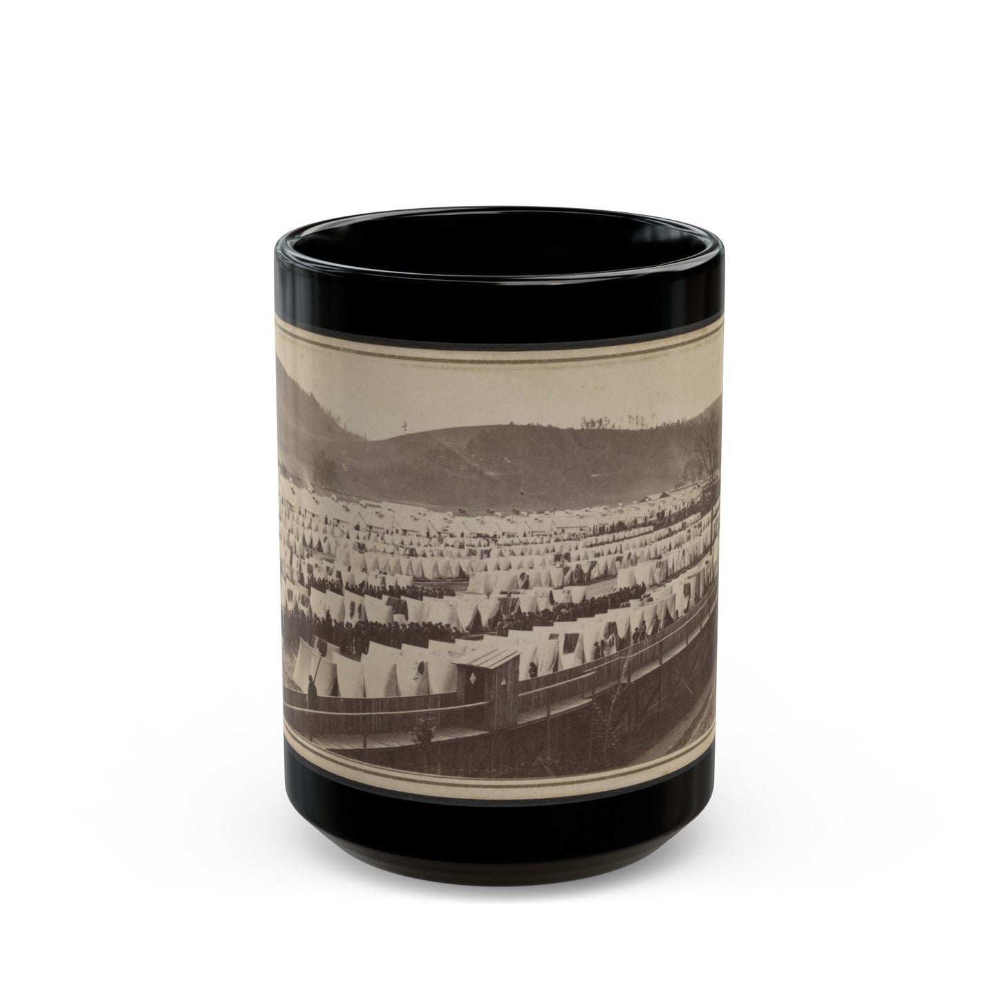 Elmira Prison, Elmira, New York (U.S. Civil War) Black Coffee Mug-15oz-The Sticker Space