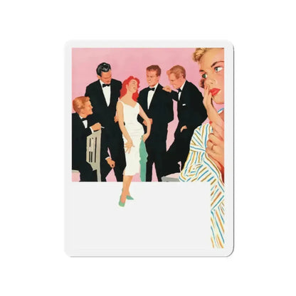 Eloise by Sheila Sibley, Woman Own magazine, 1957 (Magazine Illustration) Refrigerator Magnet 2 Inch Die-Cut - The Sticker Space