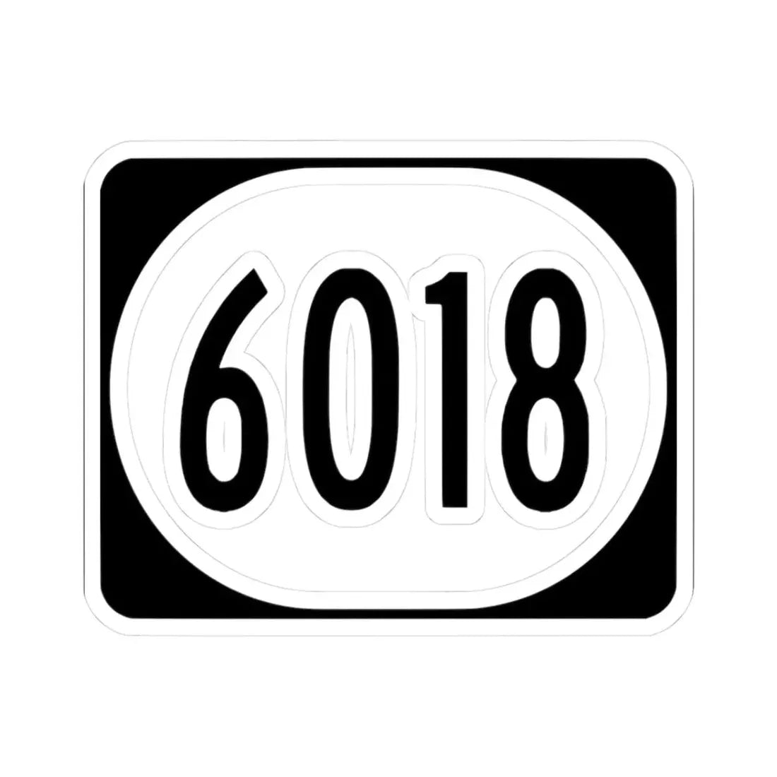 Elongated circle 6018 (Kentucky) (Road Sign) STICKER Vinyl Kiss-Cut Decal 3 Inch White - The Sticker Space