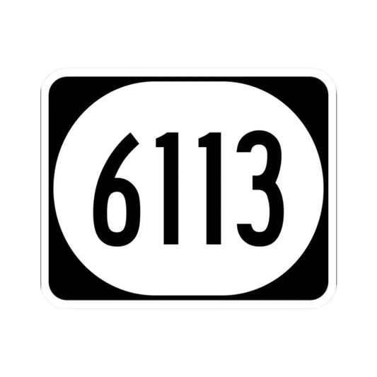 Elongated circle 6113 (Kentucky) (Road Sign) STICKER Vinyl Kiss-Cut Decal 2 Inch White - The Sticker Space