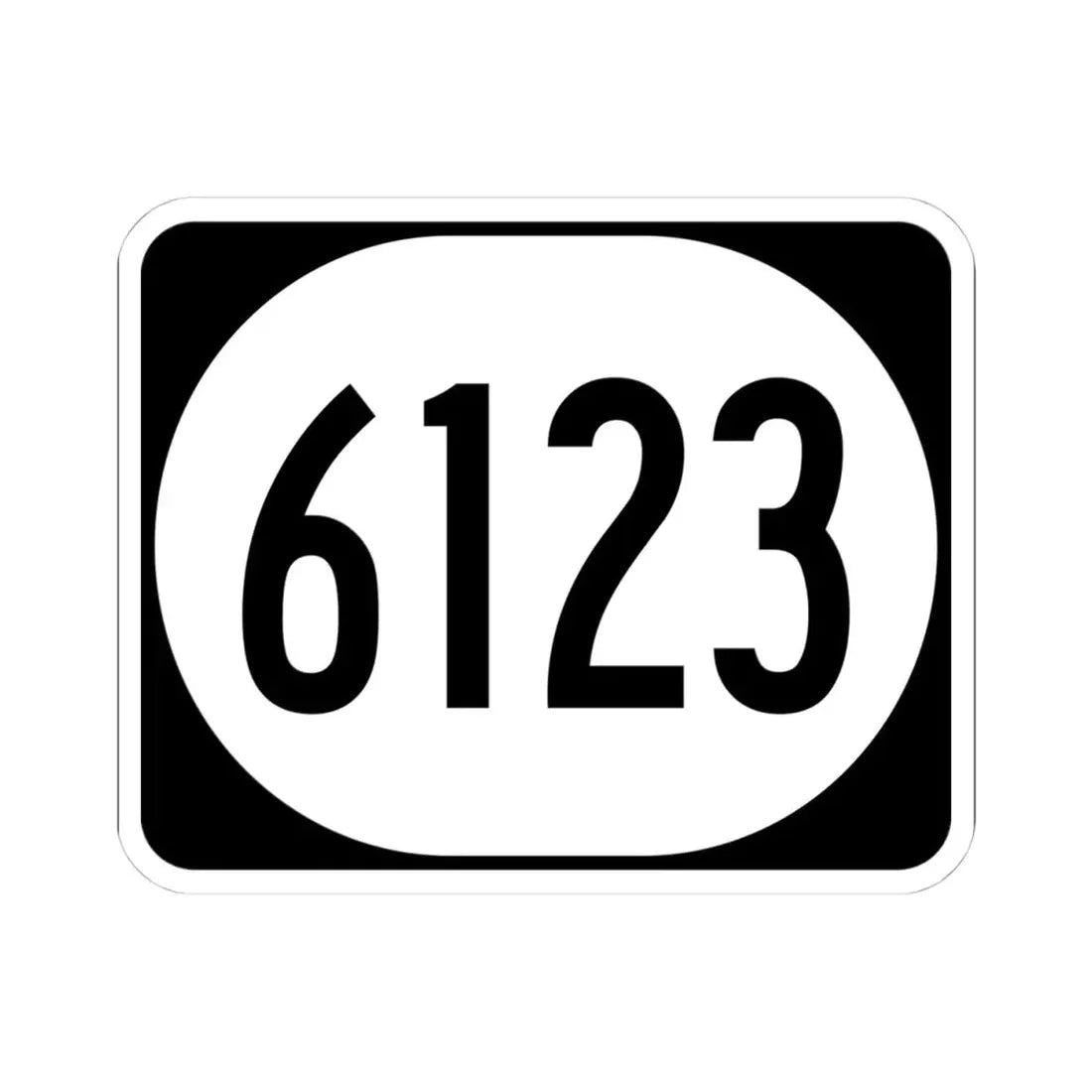 Elongated circle 6123 (Kentucky) (Road Sign) STICKER Vinyl Kiss-Cut Decal 4 Inch White - The Sticker Space