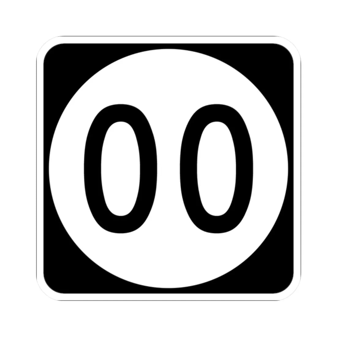 Elongated circle template 2-digit (Kentucky) (Road Sign) STICKER Vinyl Kiss-Cut Decal 2 Inch White - The Sticker Space