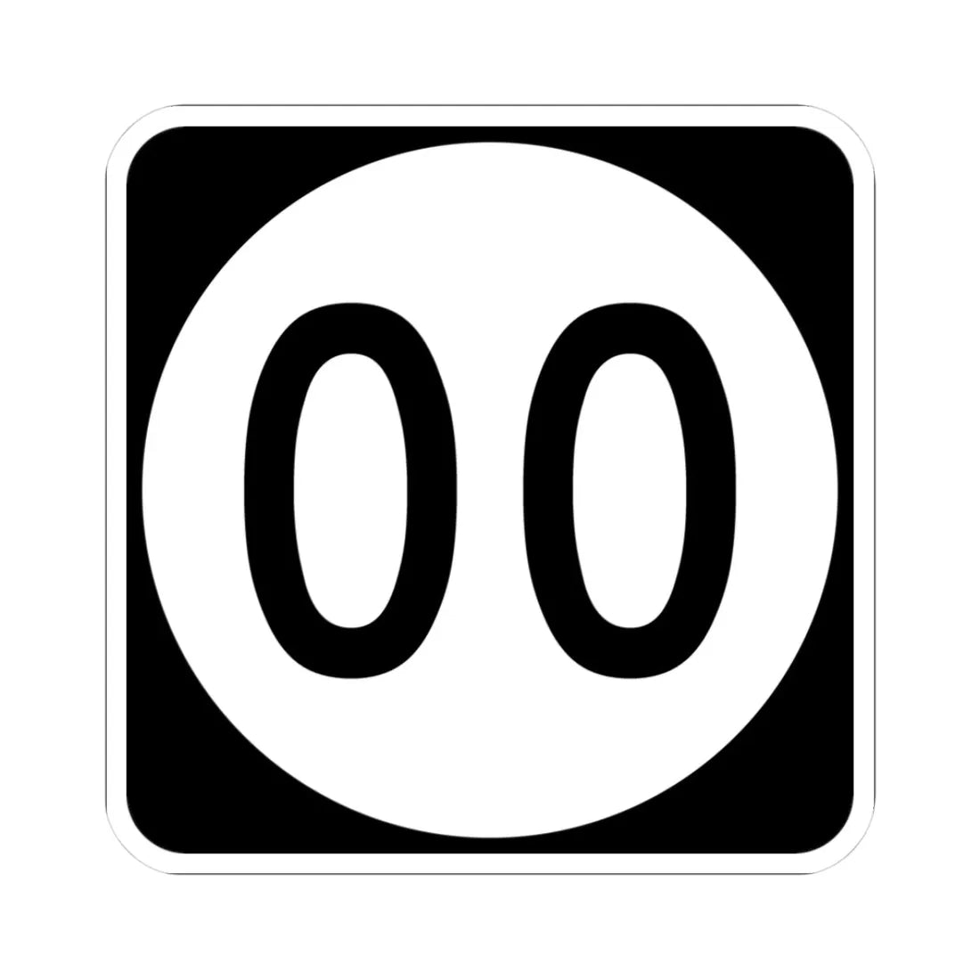 Elongated circle template 2-digit (Kentucky) (Road Sign) STICKER Vinyl Kiss-Cut Decal 3 Inch White - The Sticker Space