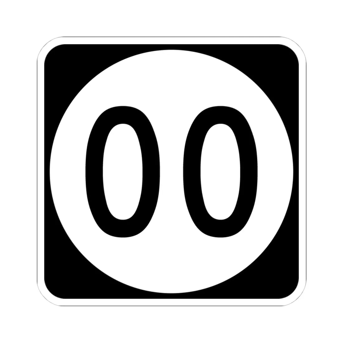 Elongated circle template 2-digit (Kentucky) (Road Sign) STICKER Vinyl Kiss-Cut Decal 4 Inch White - The Sticker Space