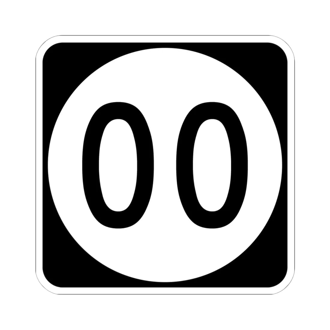Elongated circle template 2-digit (Kentucky) (Road Sign) STICKER Vinyl Kiss-Cut Decal 6 Inch White - The Sticker Space