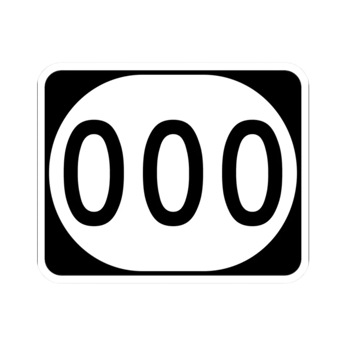 Elongated circle template 3-digit (Kentucky) (Road Sign) STICKER Vinyl Kiss-Cut Decal 2 Inch White - The Sticker Space