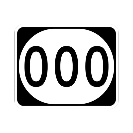 Elongated circle template 3-digit (Kentucky) (Road Sign) STICKER Vinyl Kiss-Cut Decal 2 Inch White - The Sticker Space
