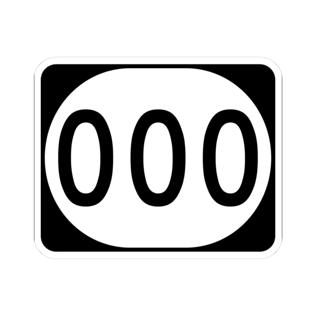 Elongated circle template 3-digit (Kentucky) (Road Sign) STICKER Vinyl Kiss-Cut Decal 3 Inch White - The Sticker Space