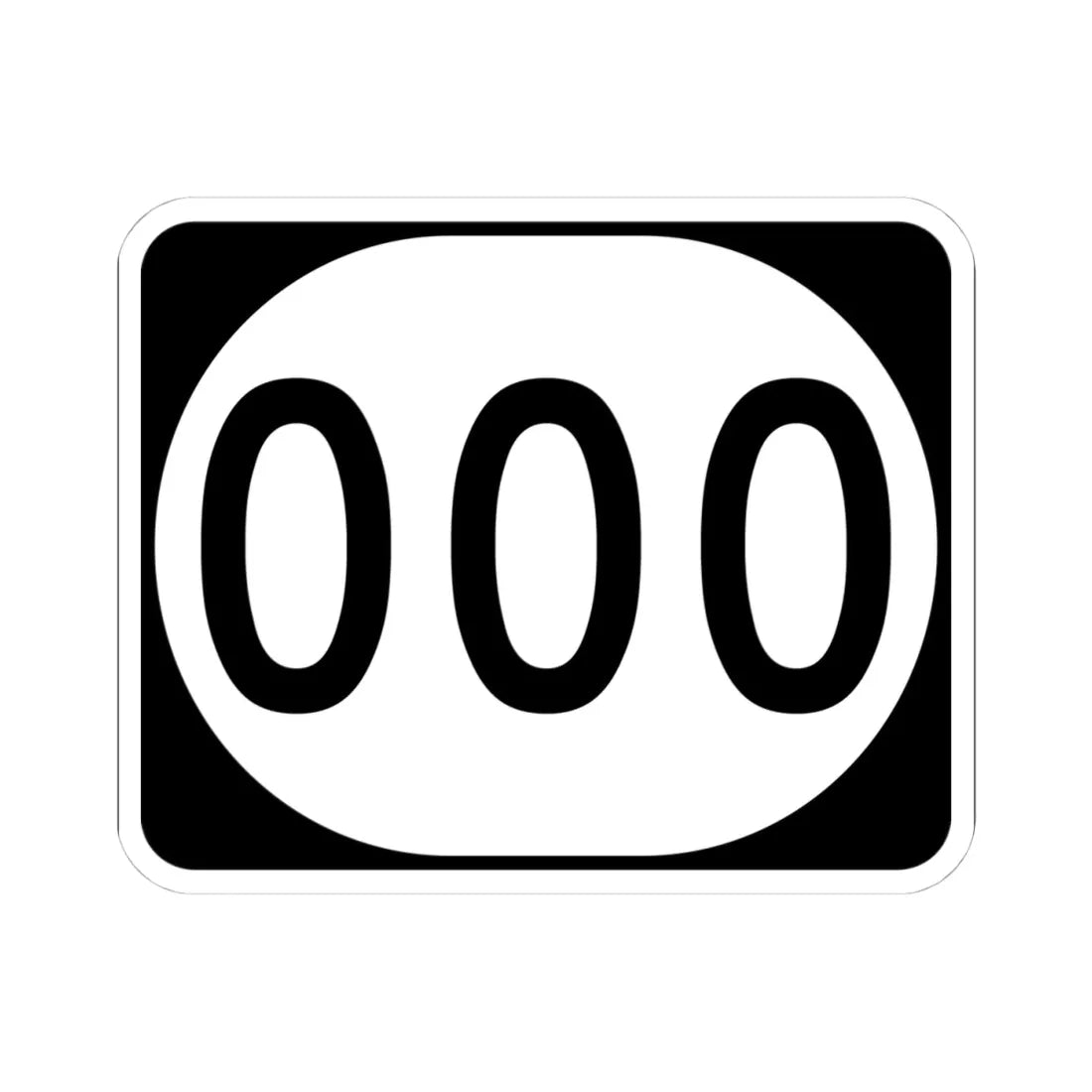Elongated circle template 3-digit (Kentucky) (Road Sign) STICKER Vinyl Kiss-Cut Decal 4 Inch White - The Sticker Space