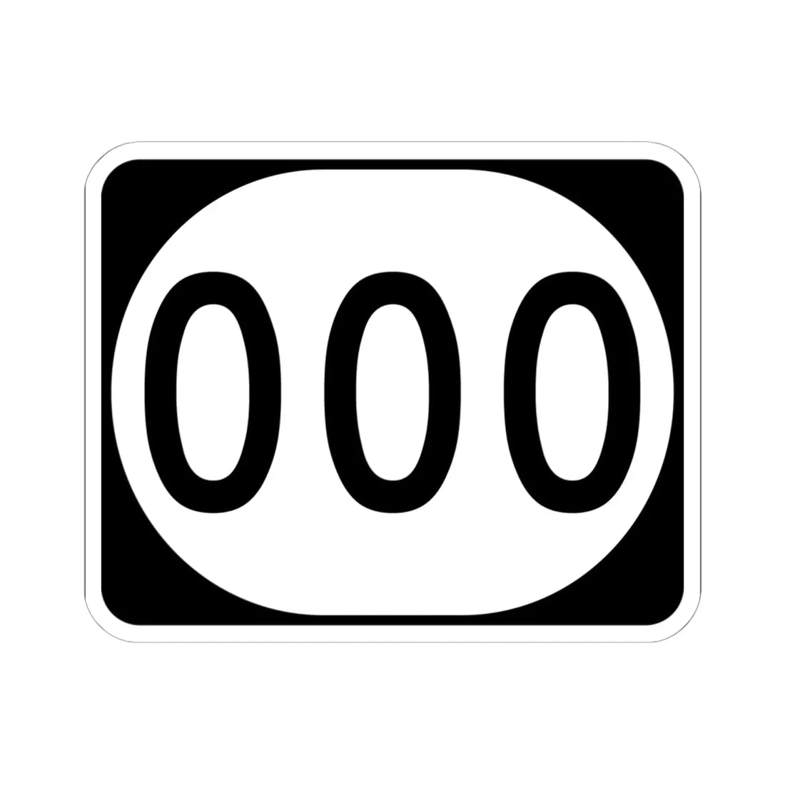 Elongated circle template 3-digit (Kentucky) (Road Sign) STICKER Vinyl Kiss-Cut Decal 6 Inch White - The Sticker Space