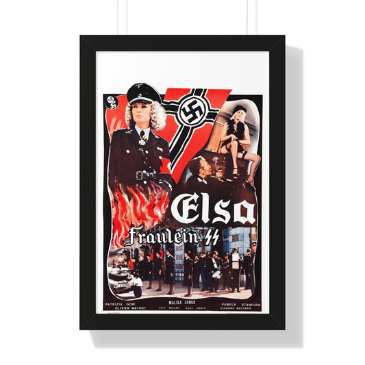 ELSA FRAULEIN SS (FRENCH) 1977 - Framed Movie Poster-16″ x 24″-The Sticker Space