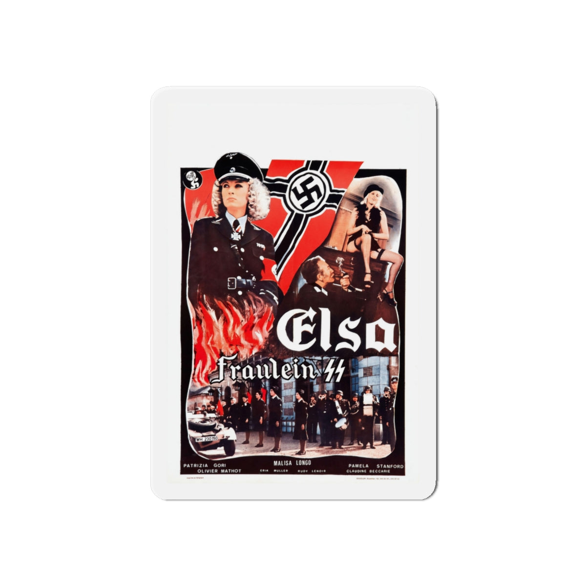 ELSA FRAULEIN SS (FRENCH) 1977 Movie Poster - Die-Cut Magnet-6 × 6"-The Sticker Space