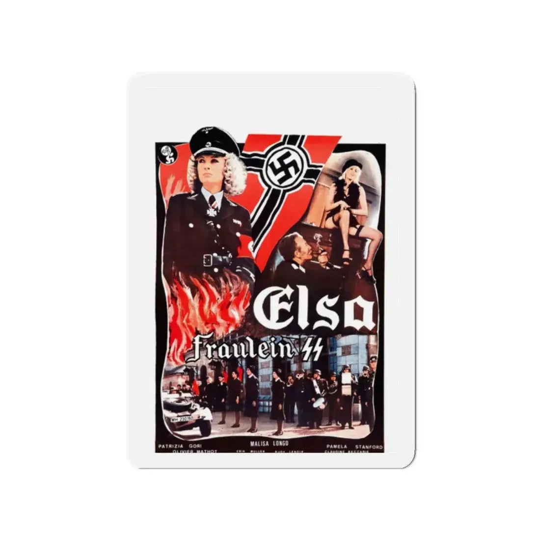 ELSA FRAULEIN SS (FRENCH) 1977 Movie Poster - Refrigerator Magnet 2 Inch - The Sticker Space