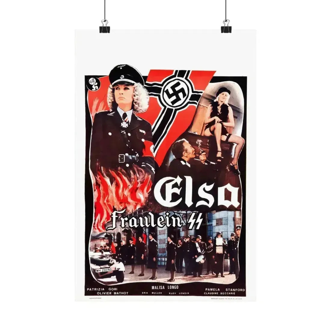 ELSA FRAULEIN SS (FRENCH) 1977 - Paper Movie Poster 12″ x 18″ Matte - The Sticker Space