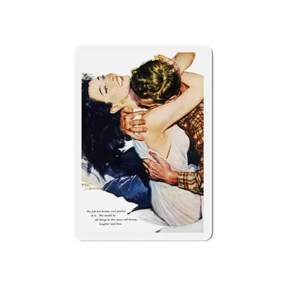 Elusive Beauty, Redbook, July 1955 (Magazine Illustration) Refrigerator Magnet 4 Inch Die-Cut - The Sticker Space