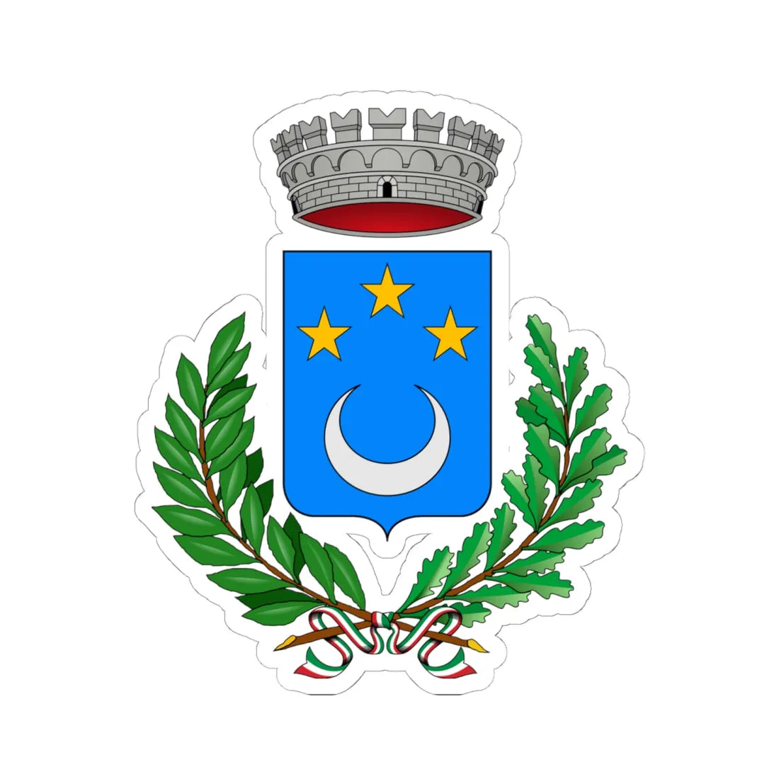 Elva-Stemma (Italy) (Coat of Arms) STICKER Vinyl Kiss-Cut Decal 6 Inch White - The Sticker Space