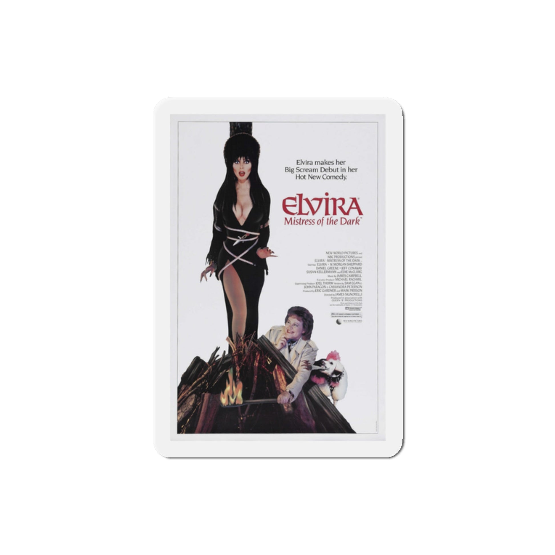 Elvira, Mistress of the Dark 1988 Movie Poster Die-Cut Magnet-2" x 2"-The Sticker Space