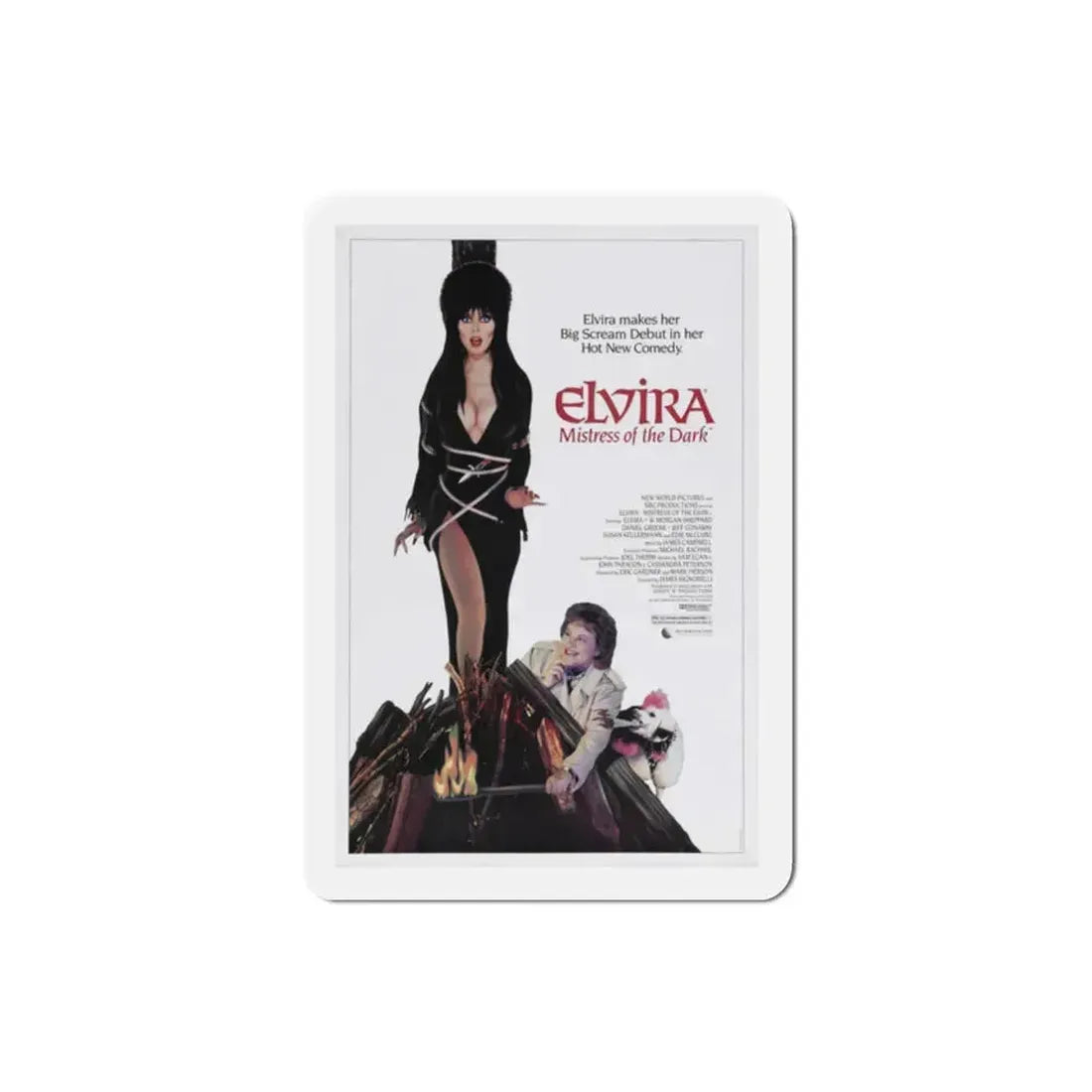 Elvira, Mistress of the Dark 1988 Movie Poster Refrigerator Magnet 2 Inch - The Sticker Space
