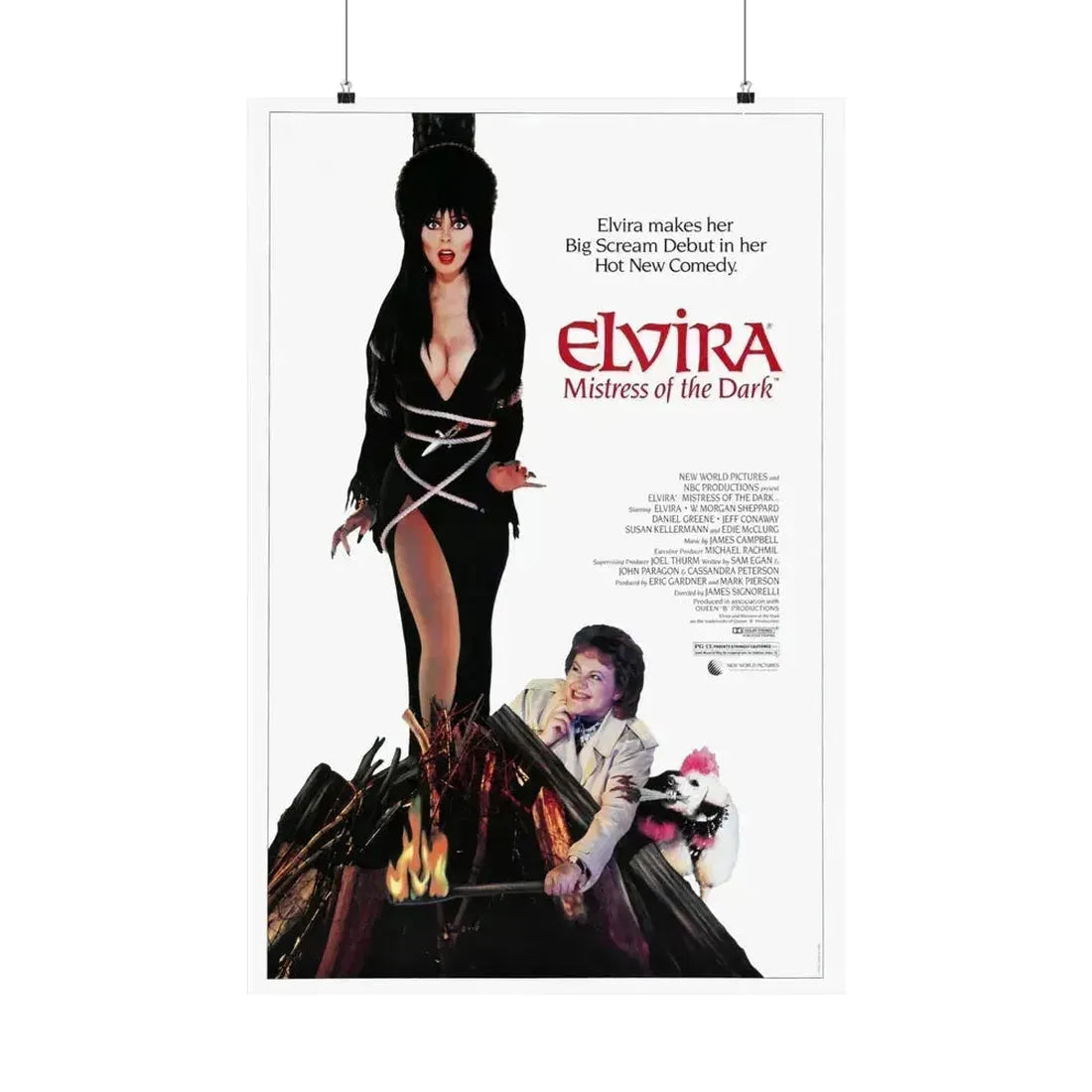 ELVIRA MISTRESS OF THE DARK 1988 - Paper Movie Poster 24″ x 36″ Matte - The Sticker Space