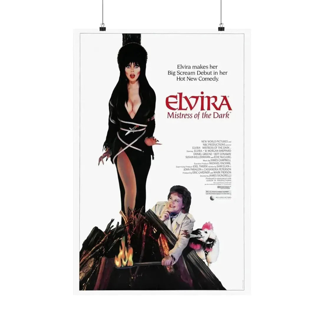 ELVIRA MISTRESS OF THE DARK 1988 - Paper Movie Poster - The Sticker Space
