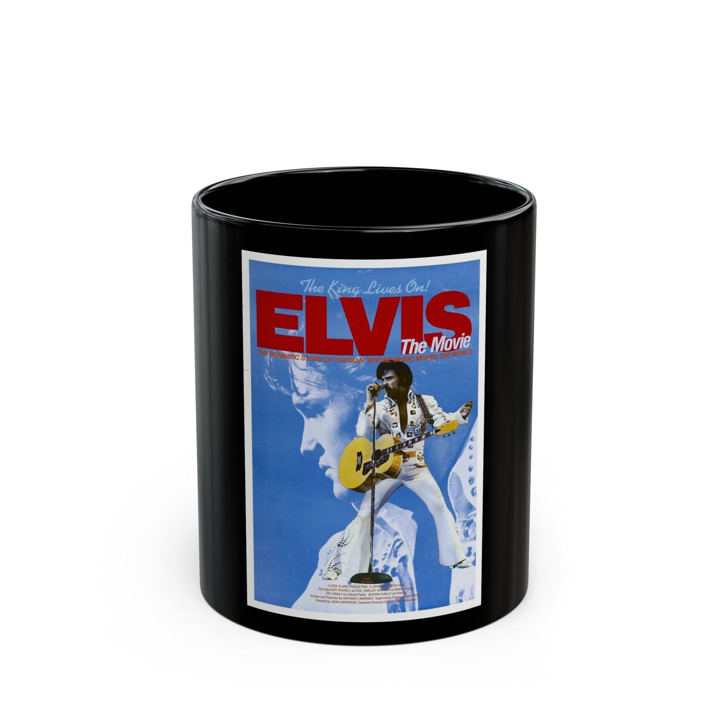 ELVIS 1979 Movie Poster - Black Coffee Mug-11oz-The Sticker Space