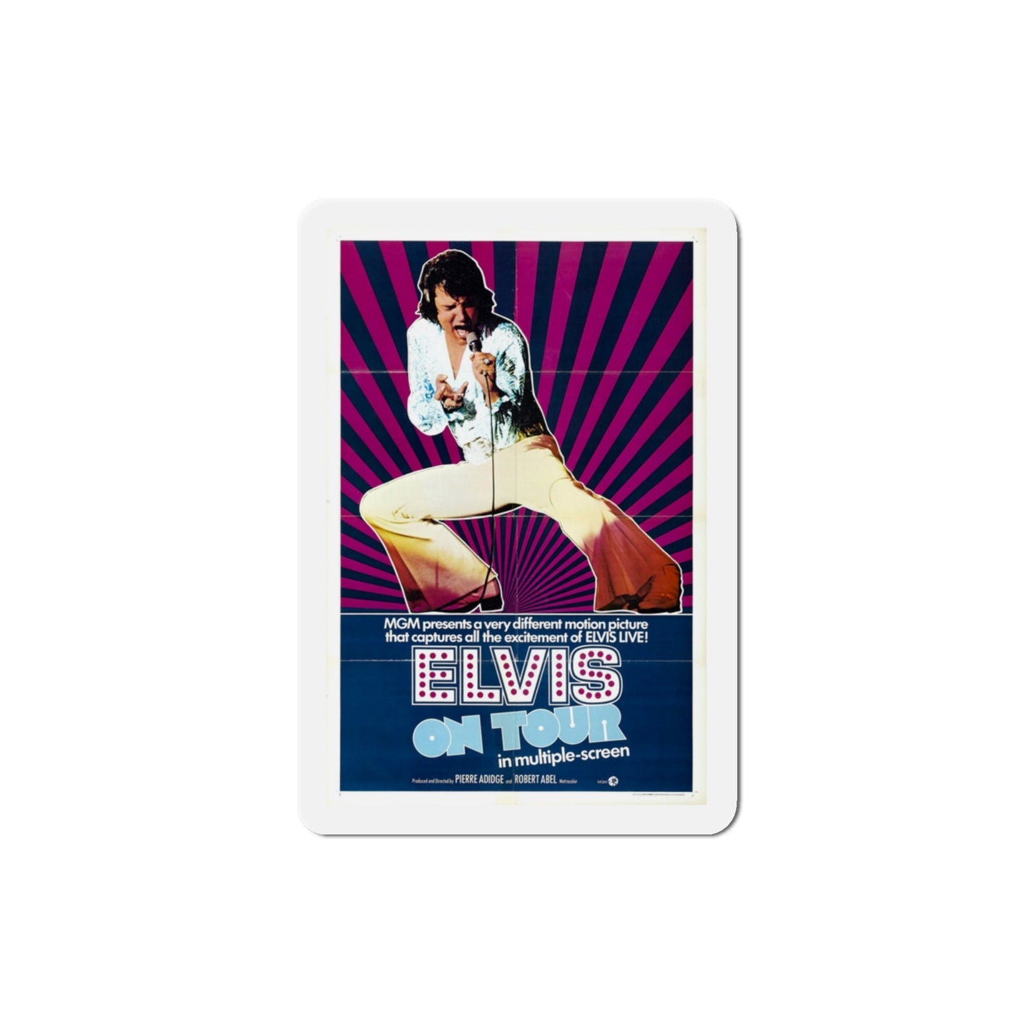 Elvis on Tour 1972 Movie Poster Die-Cut Magnet-3 Inch-The Sticker Space