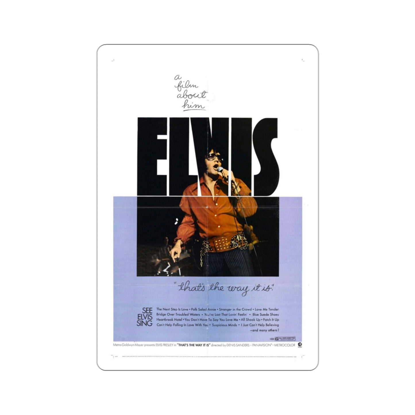 Elvis That's the Way It Is 1970 Movie Poster STICKER Vinyl Die-Cut Decal-3 Inch-The Sticker Space