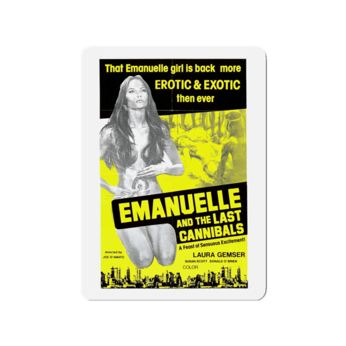 EMANUELLE AND THE LAST CANNIBALS (3) 1977 Movie Poster - Die-Cut Magnet-2" x 2"-The Sticker Space