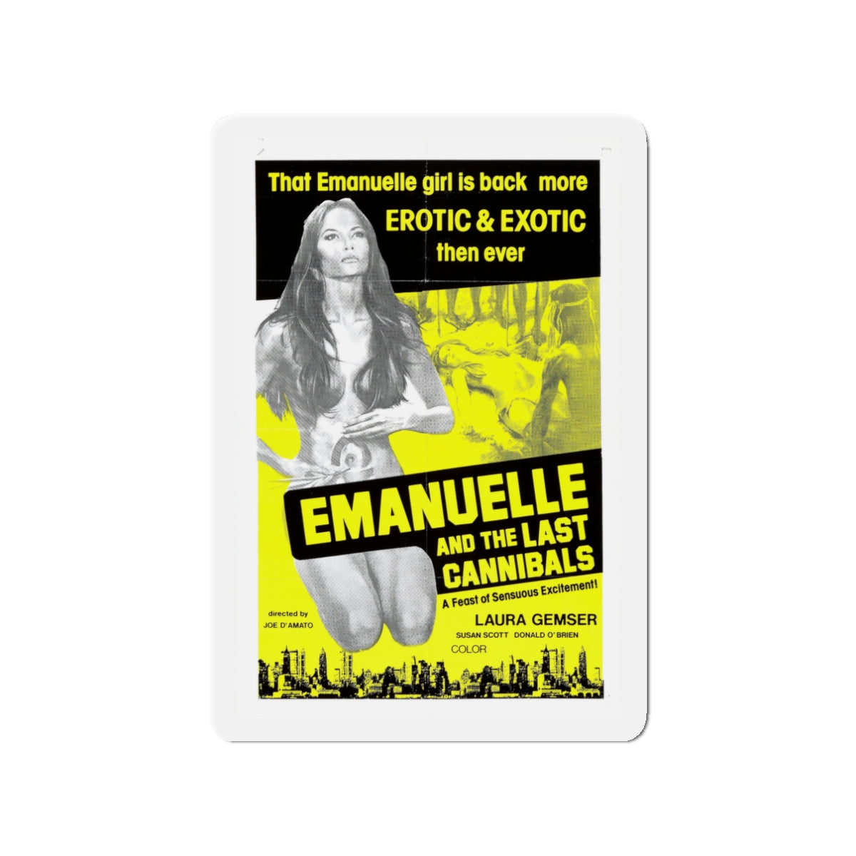 EMANUELLE AND THE LAST CANNIBALS (3) 1977 Movie Poster - Die-Cut Magnet-3" x 3"-The Sticker Space