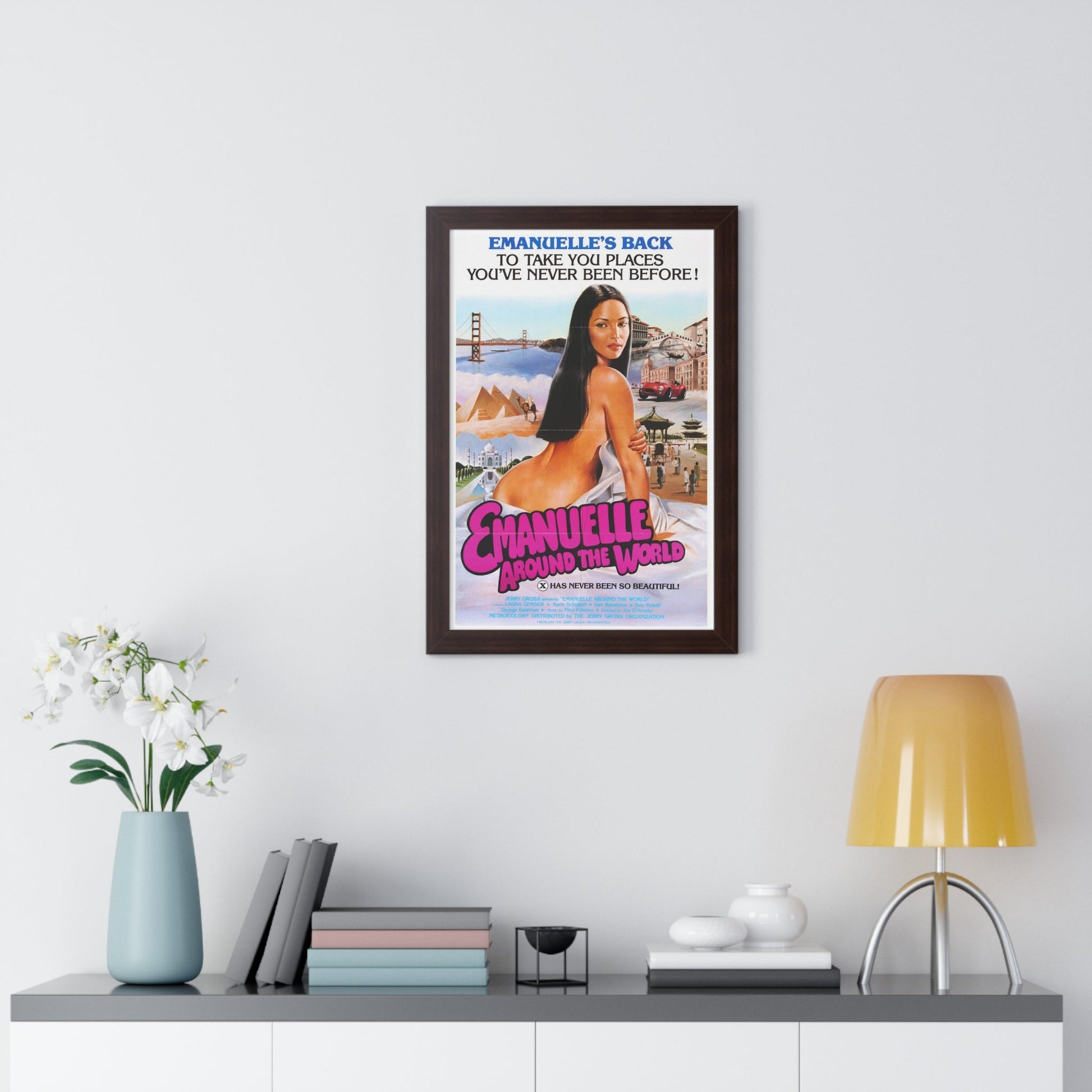 EMANUELLE AROUND THE WORLD 1977 - Framed Movie Poster-The Sticker Space