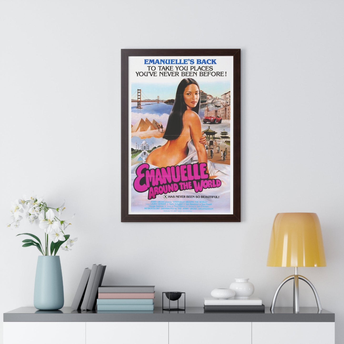 EMANUELLE AROUND THE WORLD 1977 - Framed Movie Poster-The Sticker Space