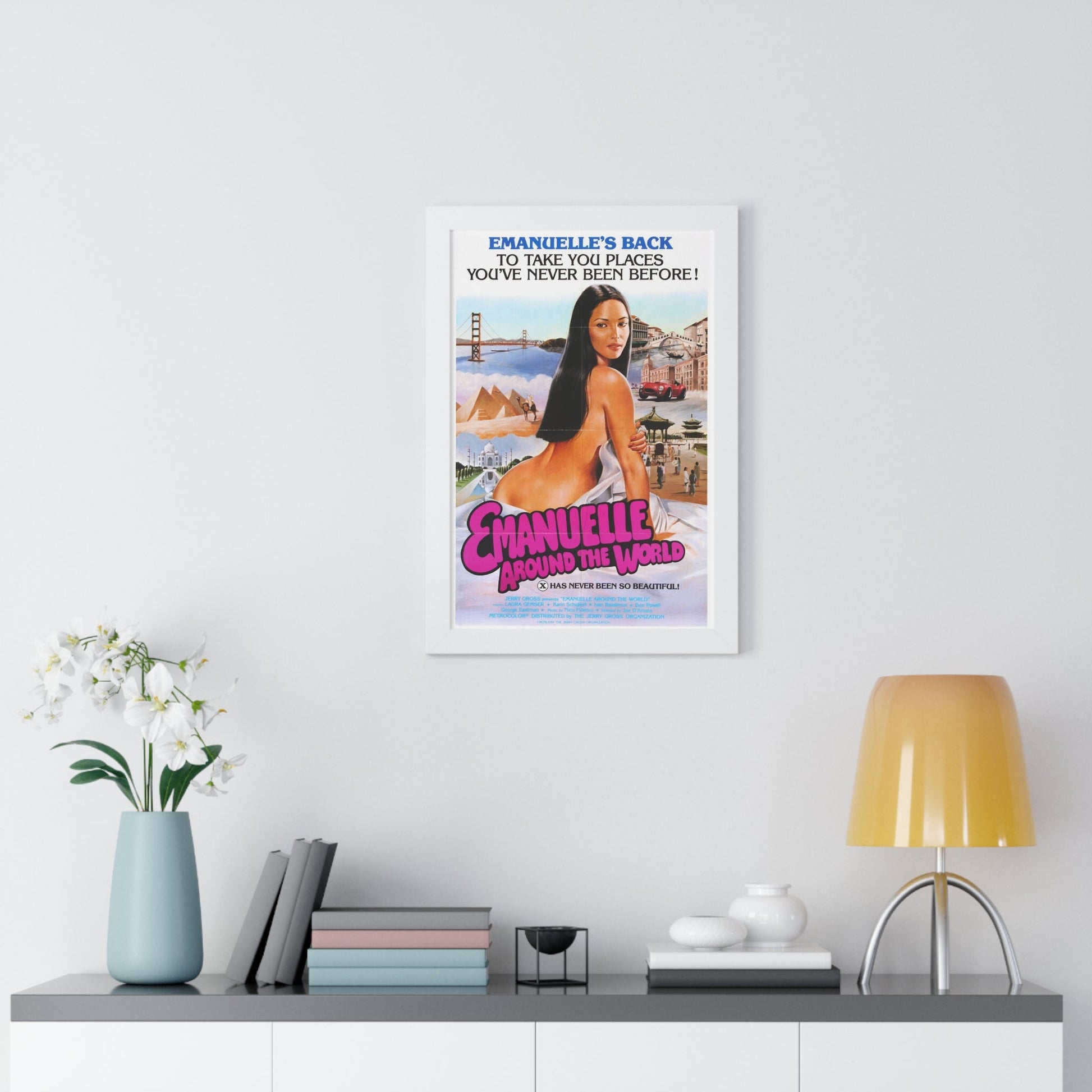 EMANUELLE AROUND THE WORLD 1977 - Framed Movie Poster-The Sticker Space