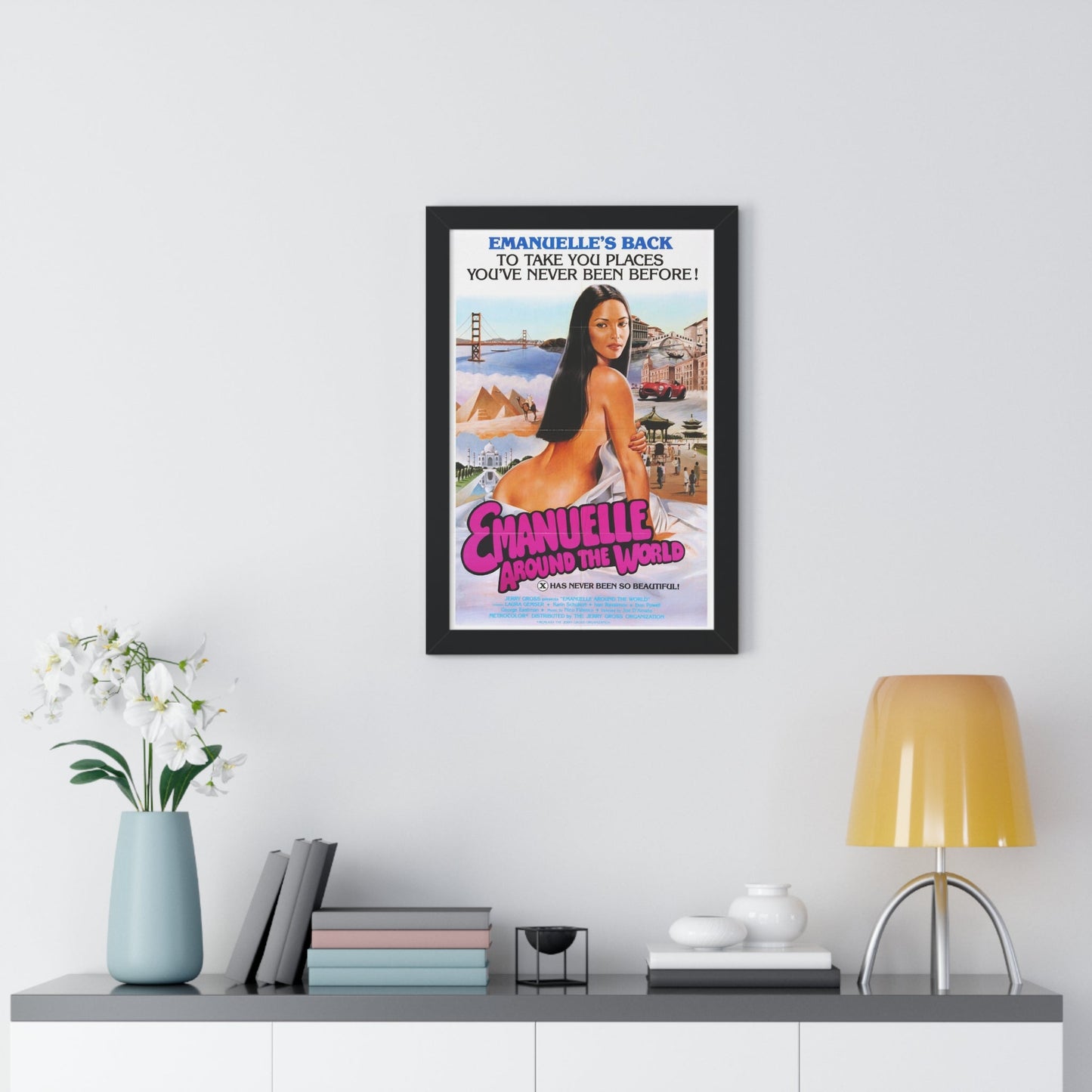 EMANUELLE AROUND THE WORLD 1977 - Framed Movie Poster-The Sticker Space