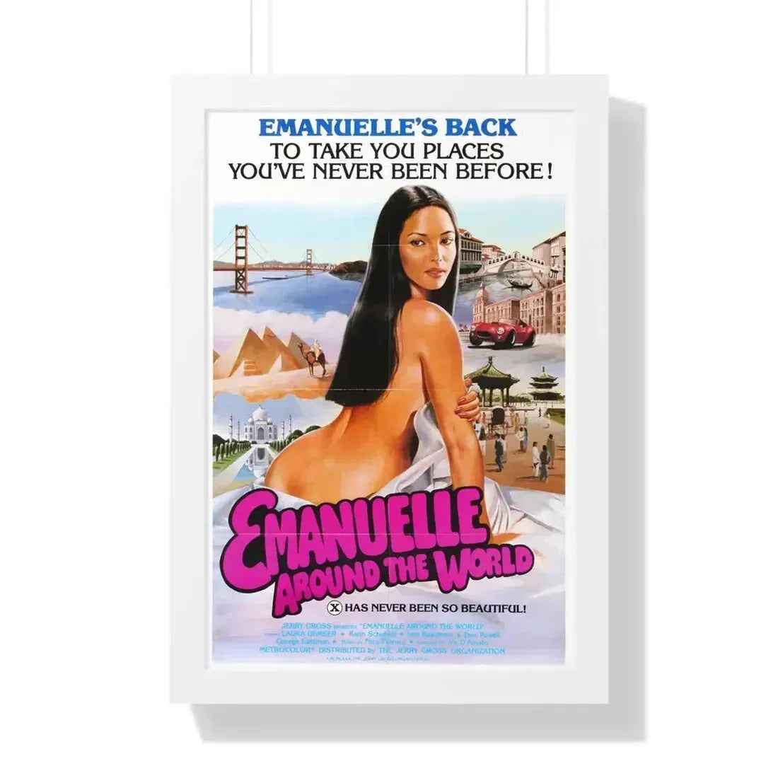 EMANUELLE AROUND THE WORLD 1977 - Framed Movie Poster - The Sticker Space