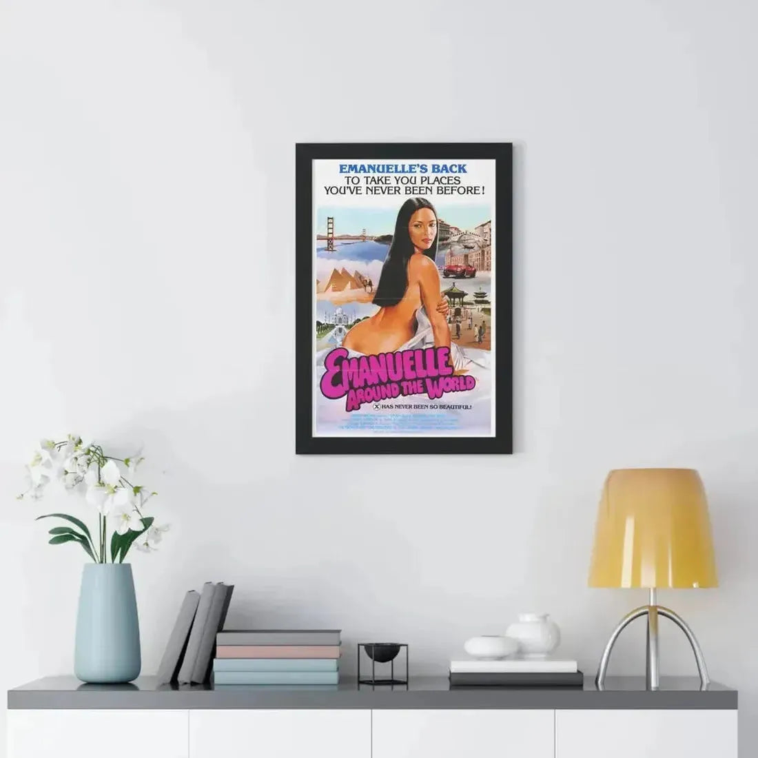 EMANUELLE AROUND THE WORLD 1977 - Framed Movie Poster - The Sticker Space