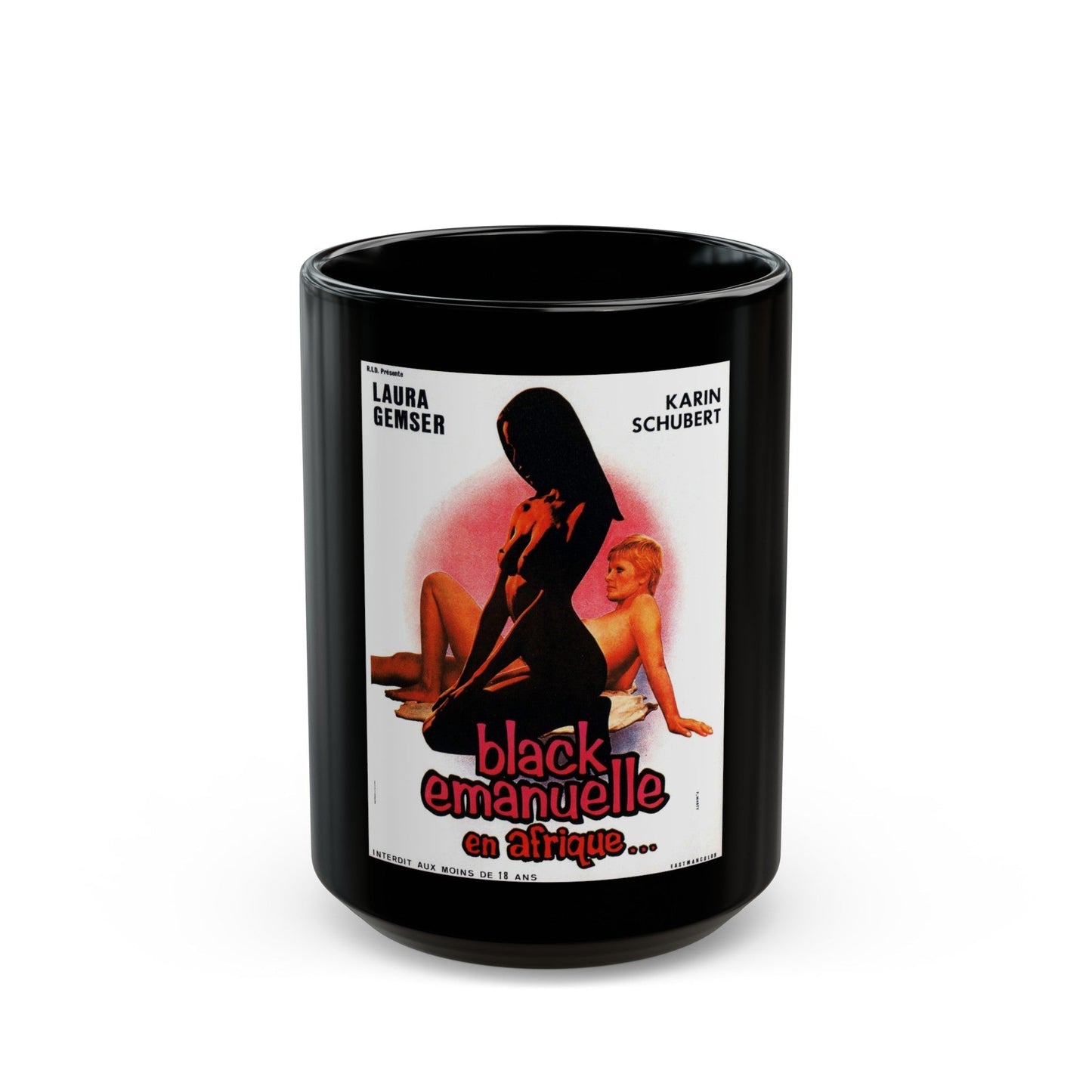 EMANUELLE IN AFRICA 1975 Movie Poster - Black Coffee Mug-15oz-The Sticker Space