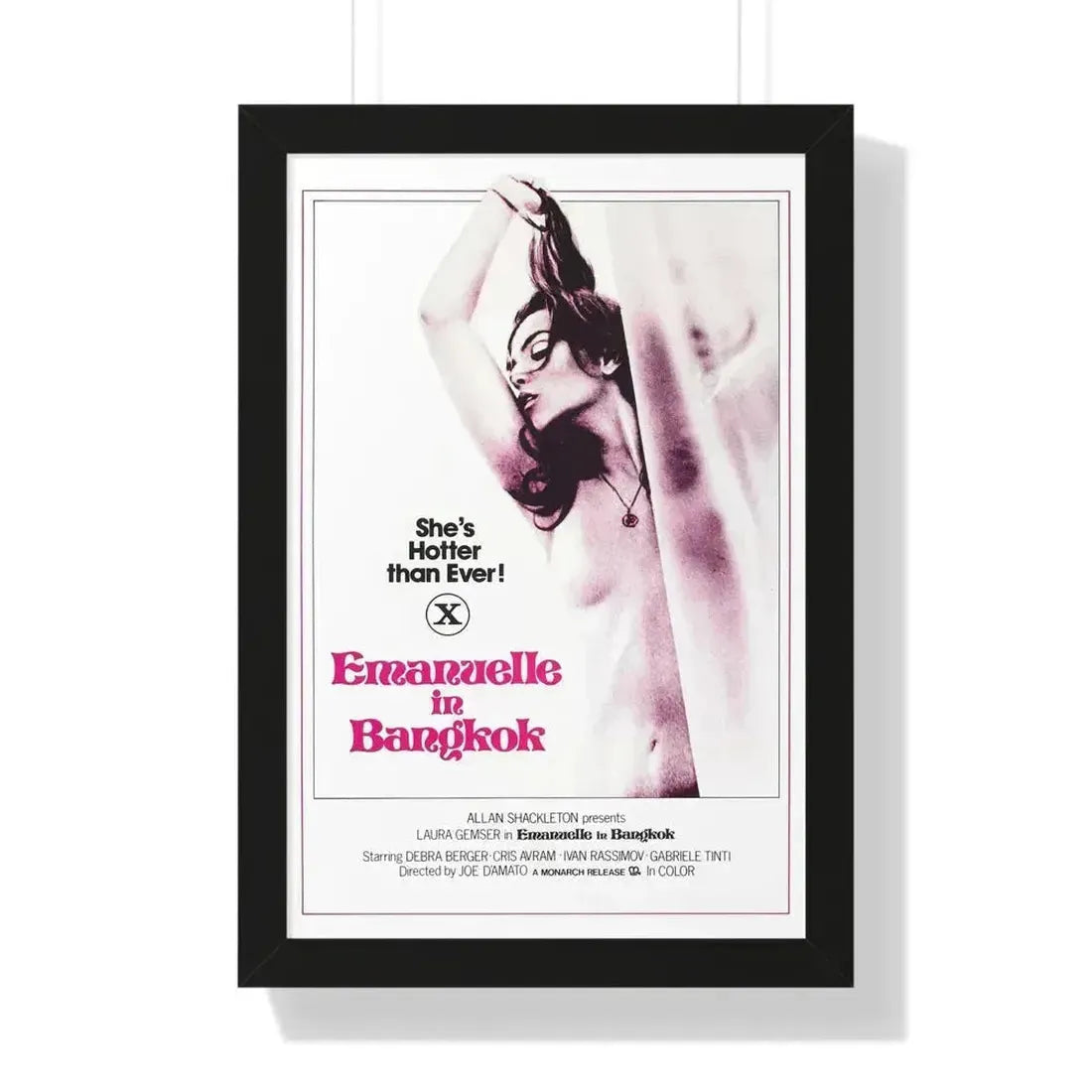EMANUELLE IN BANGKOK 1976 - Framed Movie Poster 16″ x 24″ Black - The Sticker Space