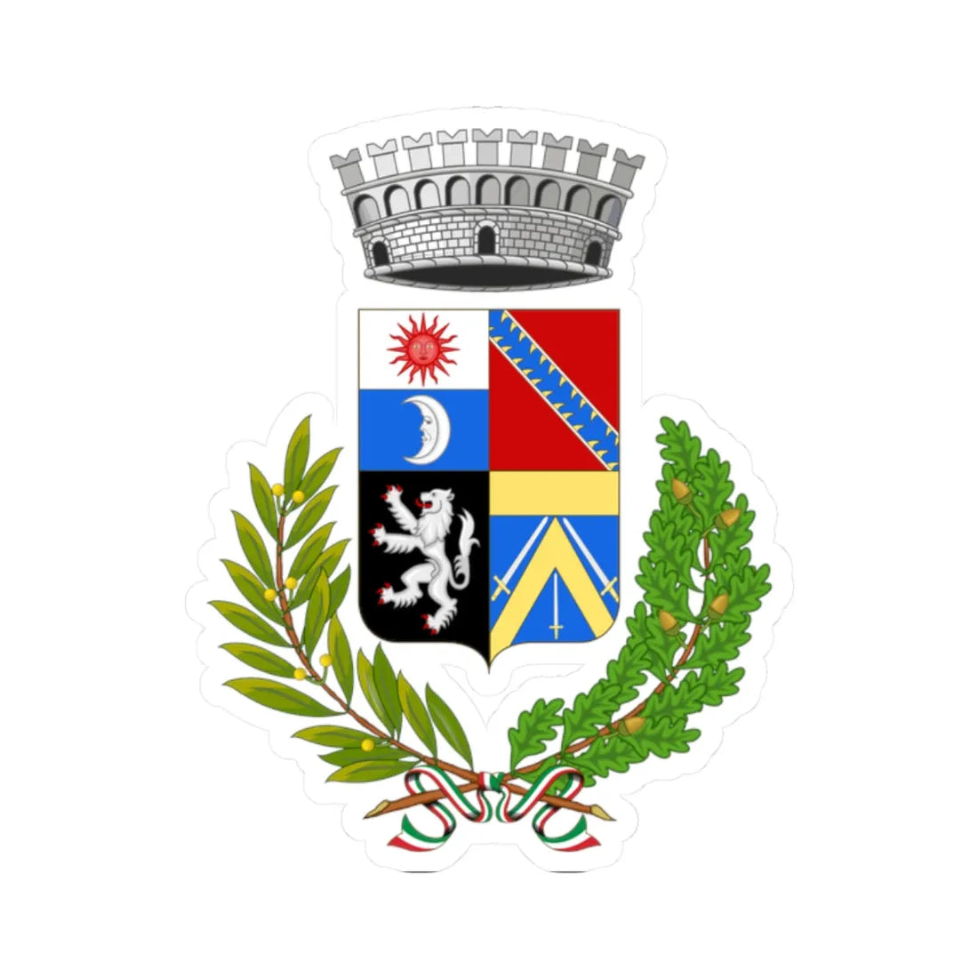 Emarèse-Stemma (Italy) (Coat of Arms) STICKER Vinyl Kiss-Cut Decal 2 Inch White - The Sticker Space