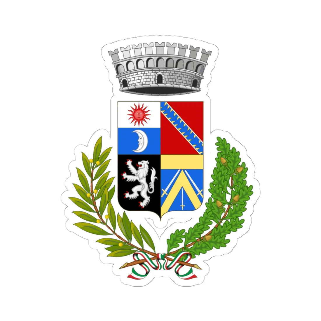 Emarèse-Stemma (Italy) (Coat of Arms) STICKER Vinyl Kiss-Cut Decal 6 Inch White - The Sticker Space