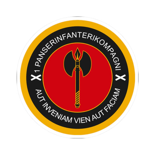 Emblem for the 1-II-JDR (Denmark) (Coat of Arms) STICKER Vinyl Kiss-Cut Decal 2 Inch White - The Sticker Space