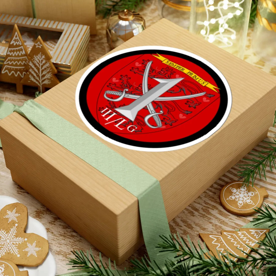 Emblem for the 1-III-LG (Denmark) (Coat of Arms) STICKER Vinyl Kiss-Cut Decal - The Sticker Space