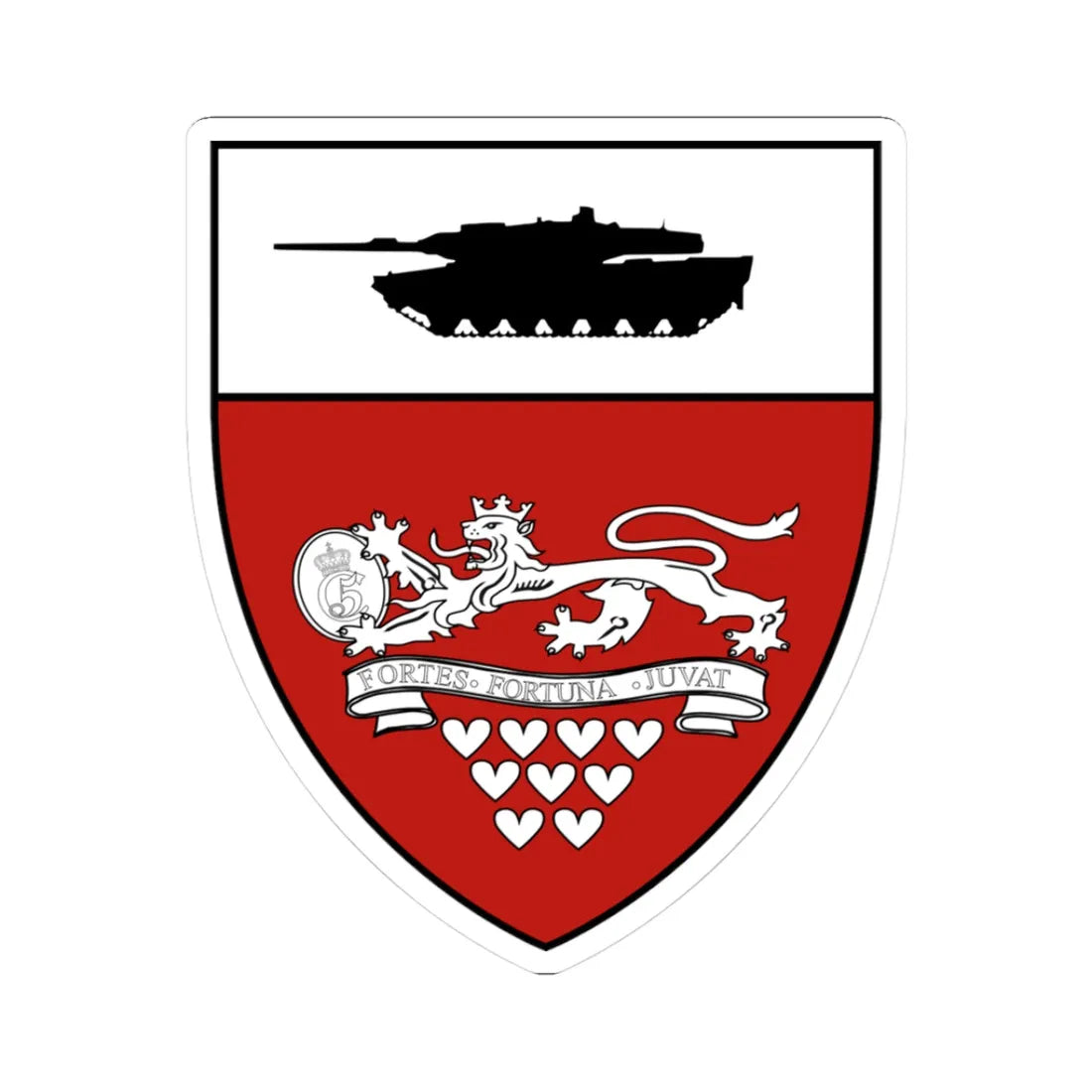 Emblem for the 2-I-JDR (Denmark) (Coat of Arms) STICKER Vinyl Kiss-Cut Decal 3 Inch White - The Sticker Space