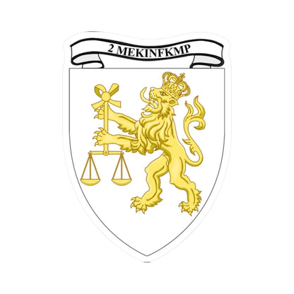 Emblem for the 2-II-JDR (Denmark) (Coat of Arms) STICKER Vinyl Kiss-Cut Decal 2 Inch White - The Sticker Space