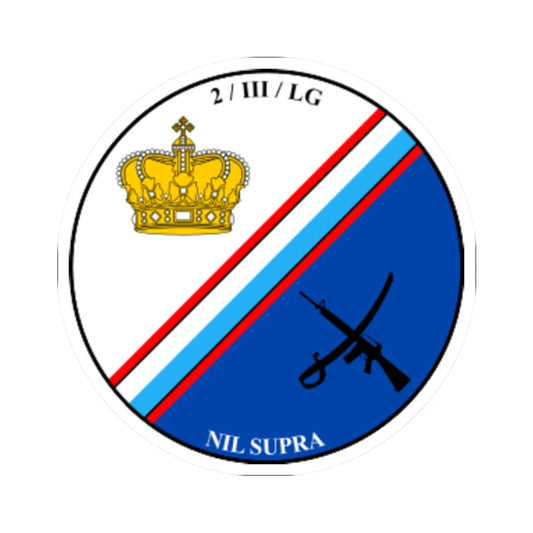 Emblem for the 2-III-LG (Denmark) (Coat of Arms) STICKER Vinyl Kiss-Cut Decal 2 Inch White - The Sticker Space