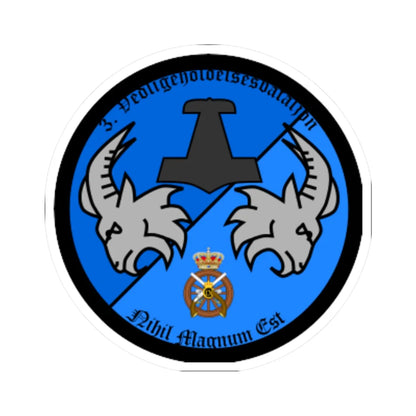 Emblem for the 3-III-TRR (Denmark) (Coat of Arms) STICKER Vinyl Kiss-Cut Decal 4 Inch White - The Sticker Space