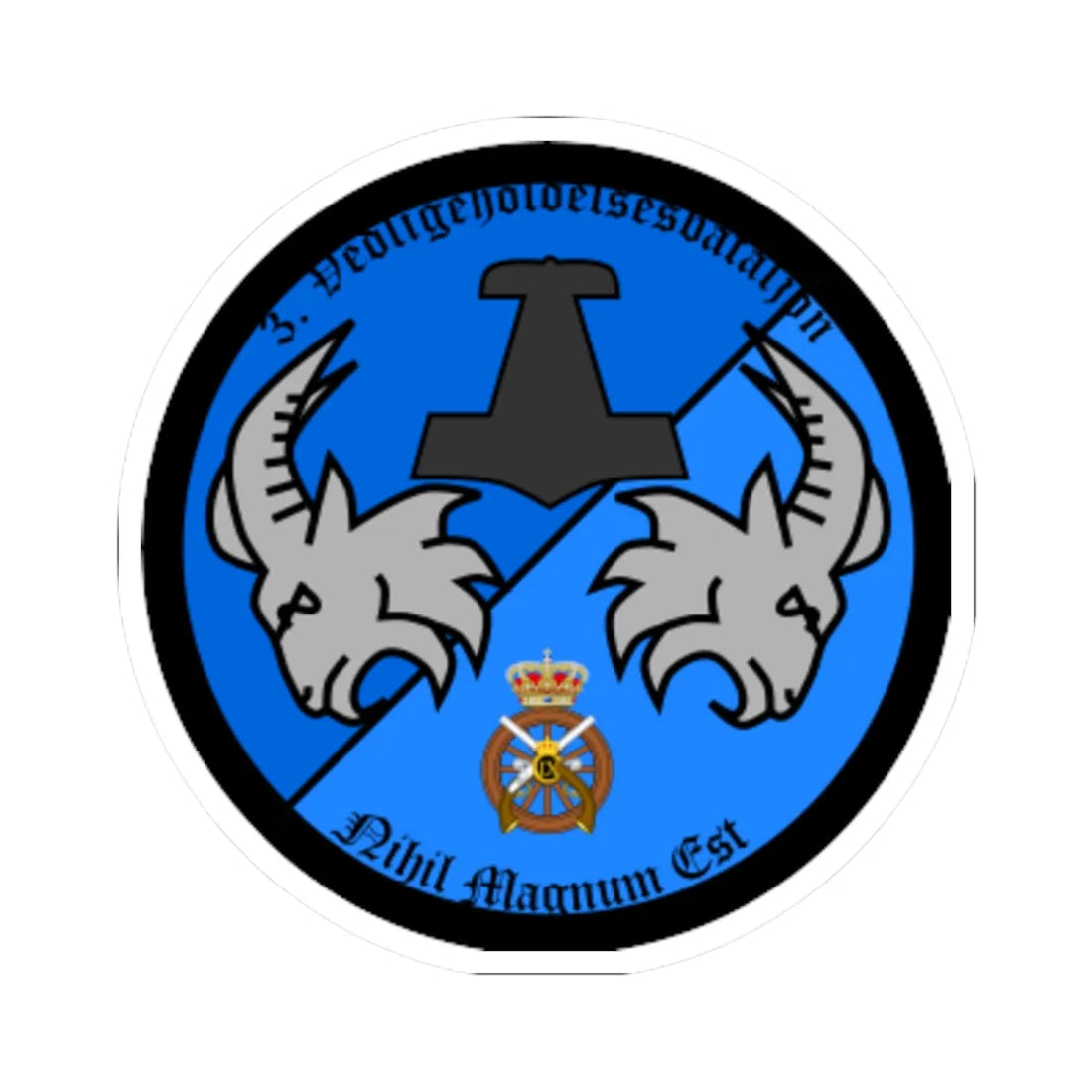 Emblem for the 3-III-TRR (Denmark) (Coat of Arms) STICKER Vinyl Kiss-Cut Decal 6 Inch White - The Sticker Space