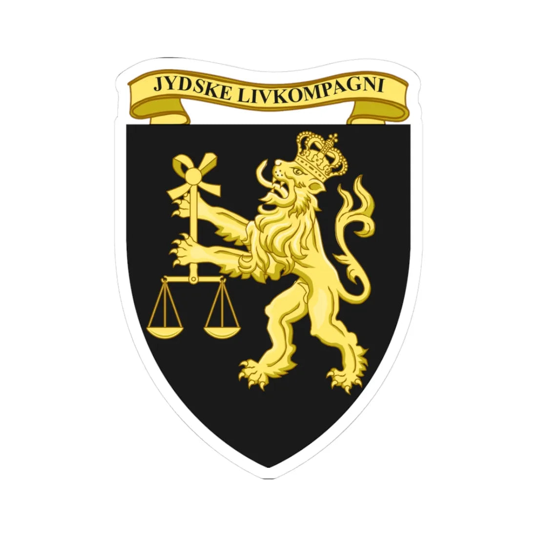 Emblem for the 4-V-JDR (Denmark) (Coat of Arms) STICKER Vinyl Kiss-Cut Decal 3 Inch White - The Sticker Space