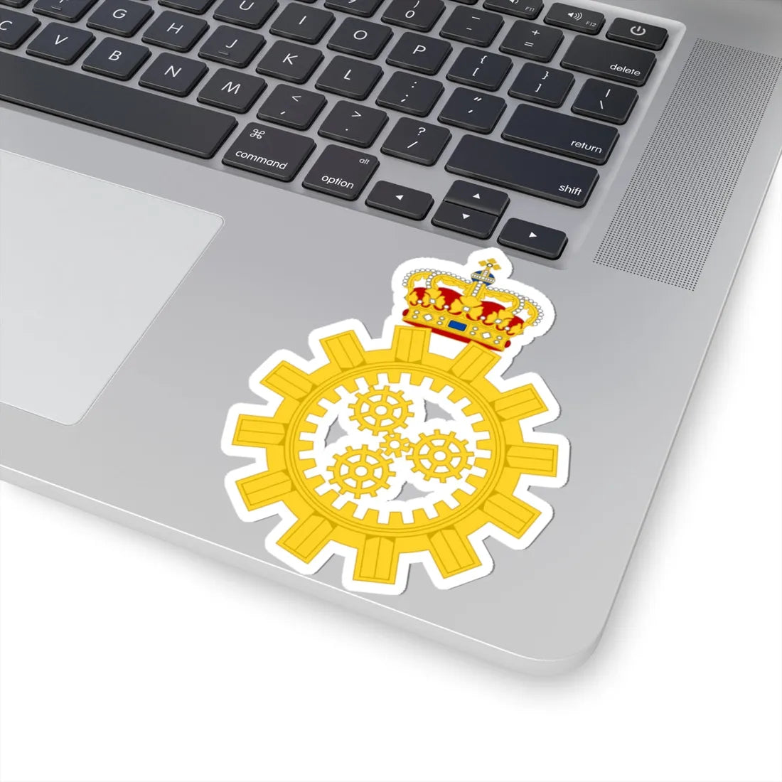 Emblem for the Danish Defence Maintenance Service (Denmark) (Coat of Arms) STICKER Vinyl Kiss-Cut Decal - The Sticker Space
